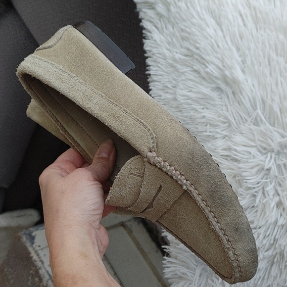 TOD'S Suede soft taupe beige mens loafers slip on 6.5 - Picture 5 of 16